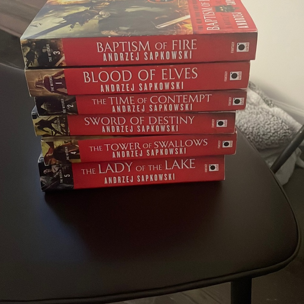 THE MAIN WITCHER STORYLINE PLUS FIRST TWO SHORT STORY COLLECTIONS (7 BOOKS TOTAL